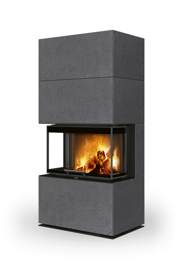 Designové akumulační krby s výsuvnými dvířky CARA